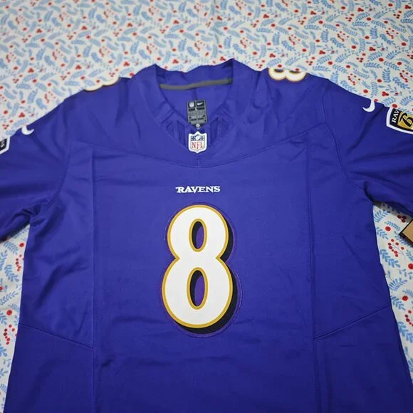 Nike On Field Baltimore Ravens Lamar Jackson Purple Jersey No. 8
